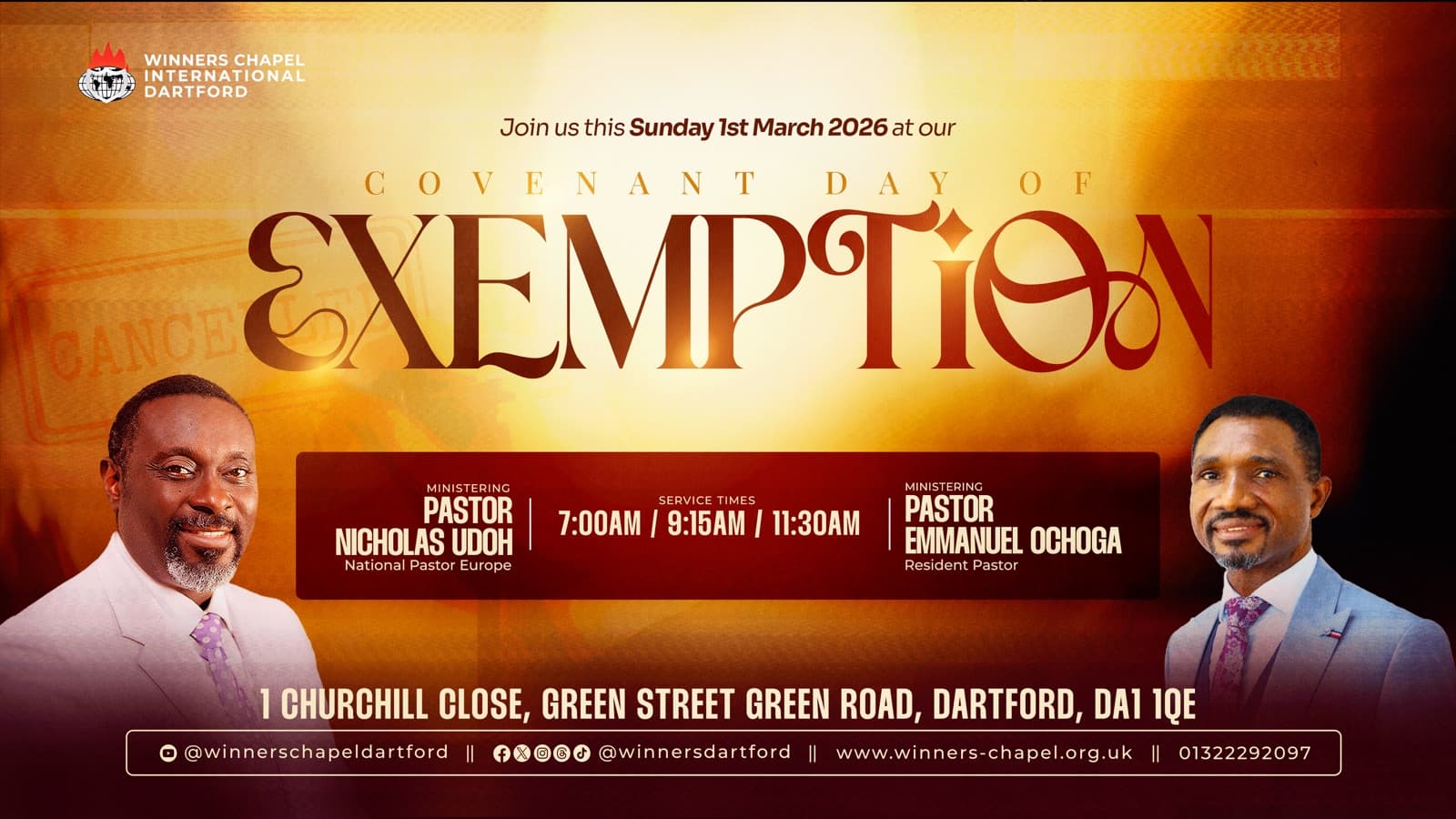 Covenant Day of Exemption Service banner